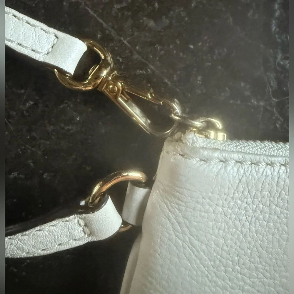 Michael Kors Cream Leather Wristlet
